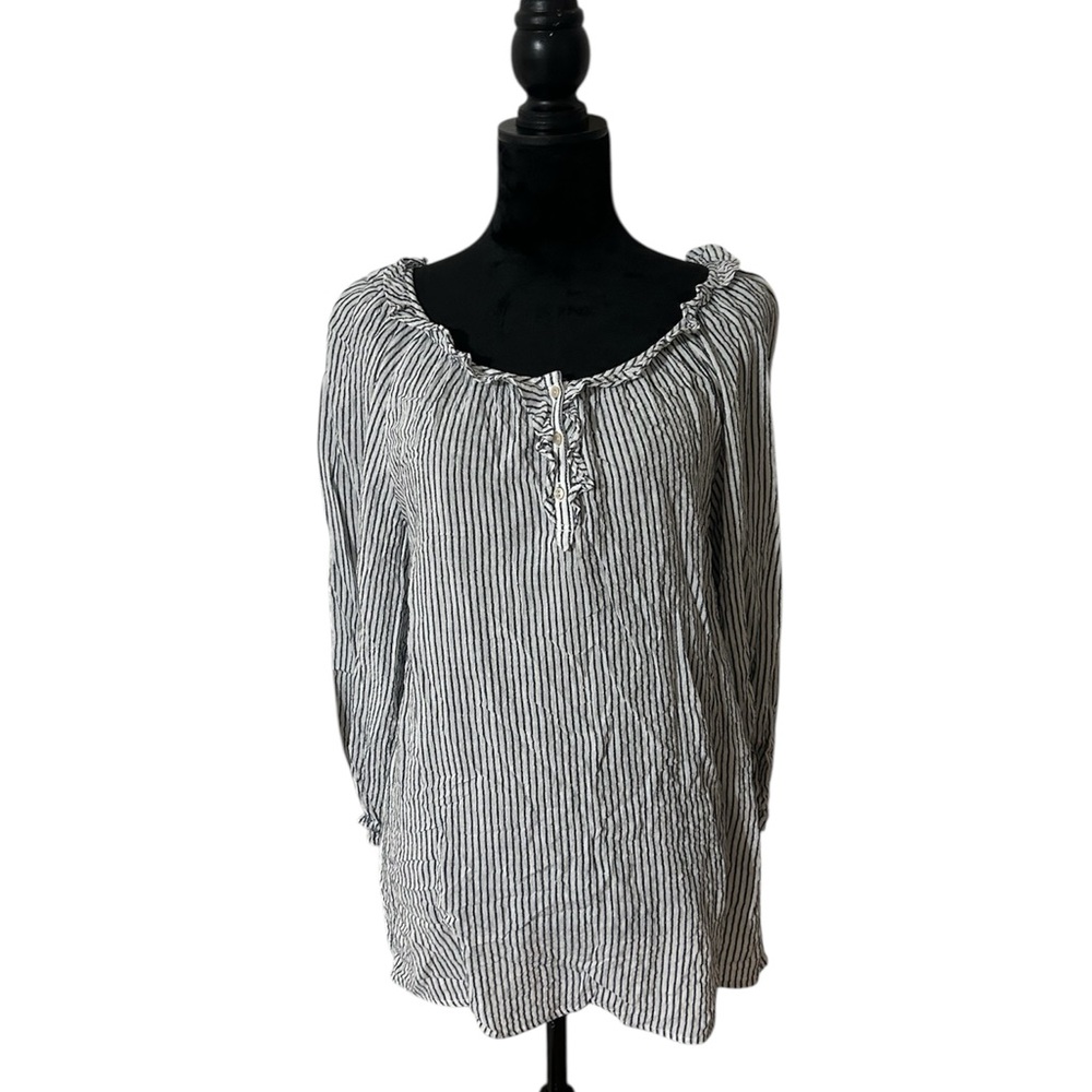 Max Studio Striped Blouse Size Large Top